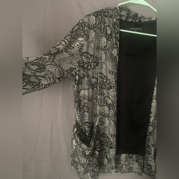 Sara Michelle Cardigan set sz 1x 3/4 sleeve sheer - Picture 3 of 6